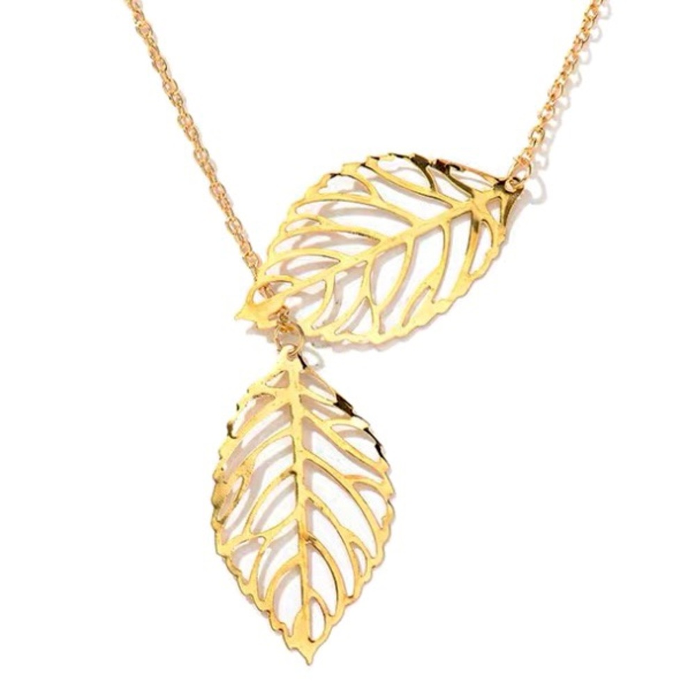 🎉HOST PICK🎉 ❣️$25/3❣️ Two Gold Leaves Necklace - Picture 1 of 10